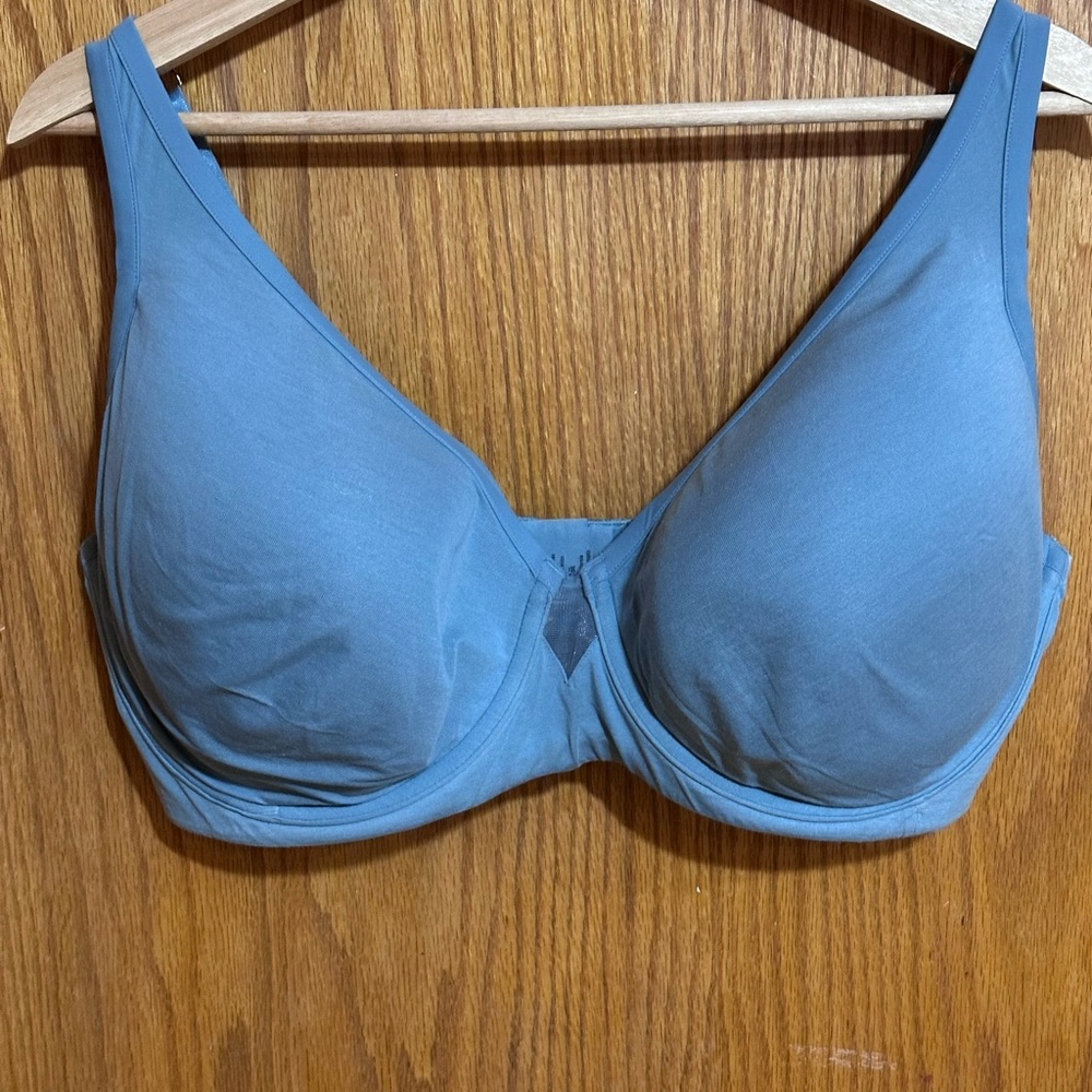 ThirdLove 24/7‎ Classic Uplift Plunge sz 38 F underwire bra blue